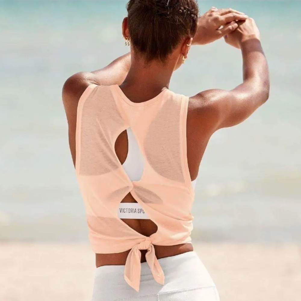 • Victoria's Secret • Draped Back Tie Running Tank